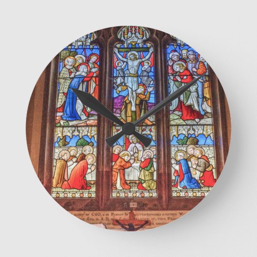 Fenster aus festem Glas Runde Wanduhr (Vorderseite)