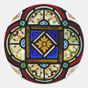Fenster aus festem Glas Runder Aufkleber