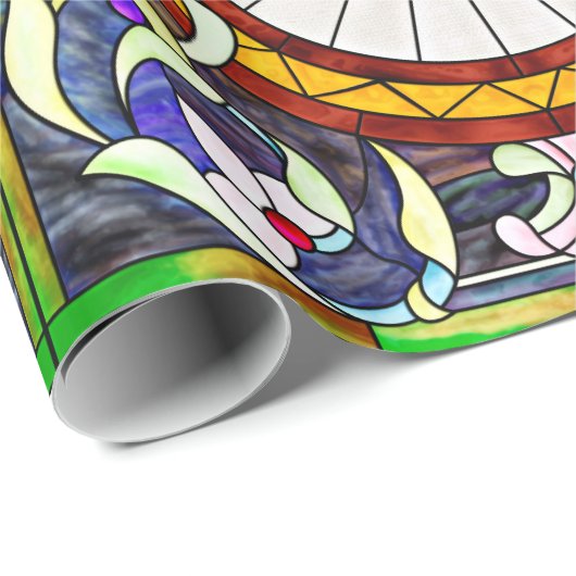 Fenster aus Glas im Jugendstil Geschenkpapier (Rolleneckpunkt)