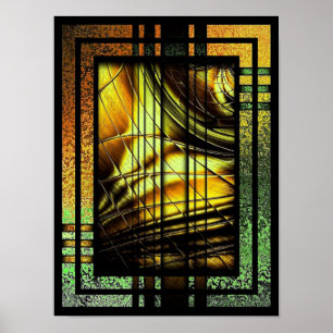 Fenster aus Honeygold Leinwanddruck Poster