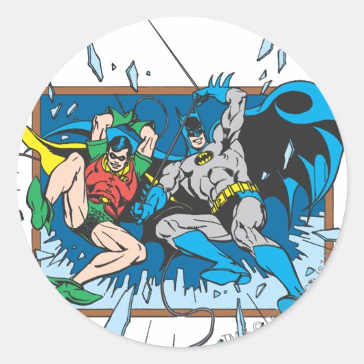 Fenster Batman & Robin Shatter Runder Aufkleber (Vorderseite)