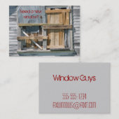 Fenster-Bau-Vintage Geschäfts-Karten Visitenkarte (Vorne/Hinten)