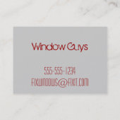 Fenster-Bau-Vintage Geschäfts-Karten Visitenkarte (Rückseite)