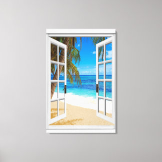 Fenster "Beach Ocean View Imitate" Leinwanddruck