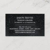 Fenster bei Nacht, Fensterreiniger, Reinigungsserv Visitenkarte (Rückseite)