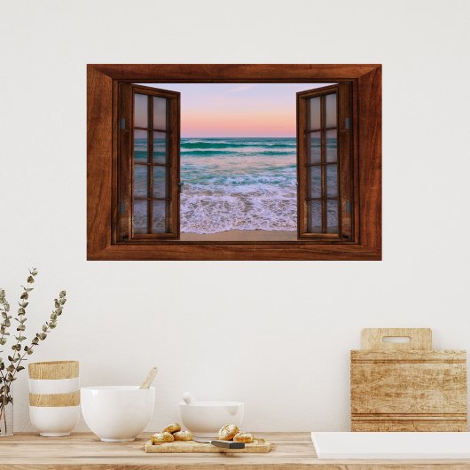 Fenster "Benutzerdefiniertes Fake-Imitat" Poster (Küche)