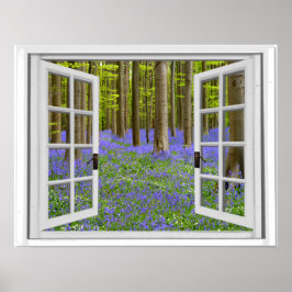 Fenster "Bluebells and Trees View Imitats" Poster