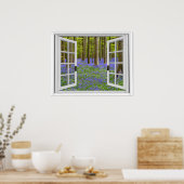 Fenster "Bluebells and Trees View Imitats" Poster (Küche)