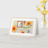 Fenster-Blume-Grußkarte Karte (Gelbe Blume)