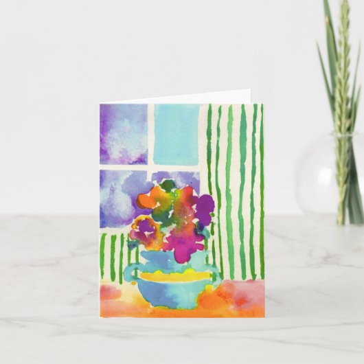 Fenster-Blumen durch Jessie Abrams, Alter 11 Karte (Vorderseite)