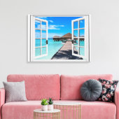 Fenster "Boardwalk Ocean View Imitate" Leinwanddruck (Insitu (Wohnzimmer))