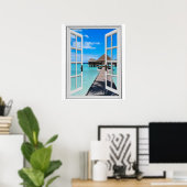 Fenster "Boardwalk Pier Ocean View Imitate" Poster (Heimbüro)