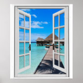 Fenster "Boardwalk Pier Ocean View Imitate" Poster (Vorne)