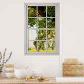 Fenster "Country Oak Tree" mit einer Anzeige Poster (Küche)