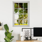 Fenster "Country Oak Tree" mit einer Anzeige Poster (Heimbüro)