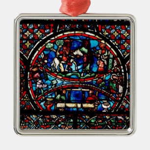 Fenster, das den barmherzigen Samariter darstellt Ornament Aus Metall