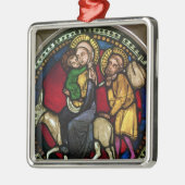 Fenster, das den Flug in Ägypten darstellt Silbernes Ornament (Links)