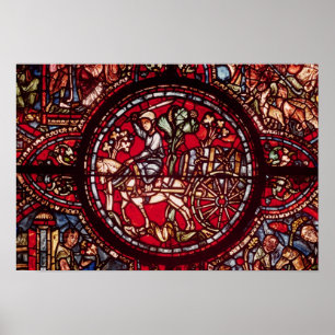 Fenster, das einen Weinhändler darstellt Poster