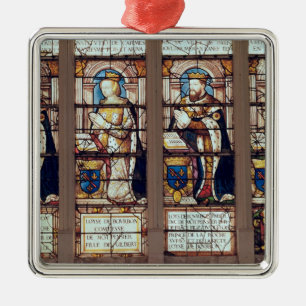 Fenster, das Louis de Bourbon darstellt Silbernes Ornament