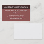 Fenster, das Visitenkarten abtönt Visitenkarte (Vorne/Hinten)