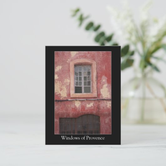 Fenster der Provence Old Red Village House Postkarte (Stehend Vorderseite)