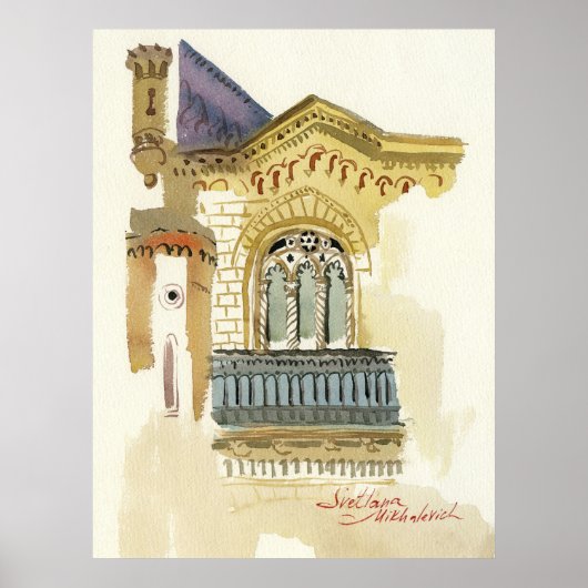 Fenster des Philharmonischen Theaters von Odesa Poster (Vorne)