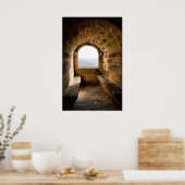 Fenster des Schlosses Monterrey, Verin (Spanien) Poster (Küche)