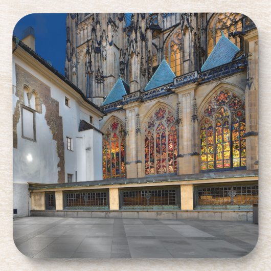 Fenster des Veitsdoms Hartplastikuntersetzer Getränkeuntersetzer (Vorderseite)