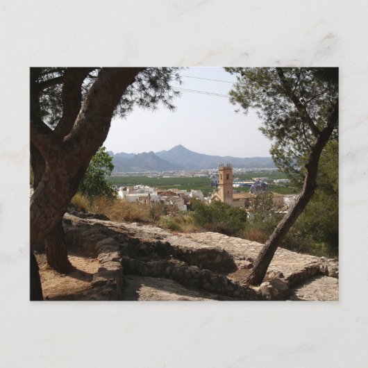 Fenster durch die Bäume. Postkarte (Vorderseite)