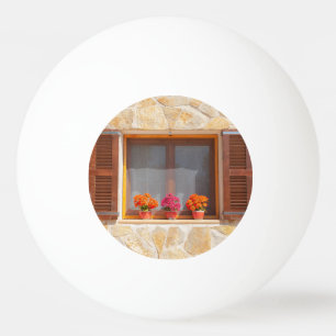 Fenster eines spanischen Finca Tischtennisball
