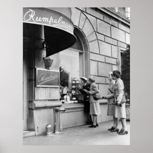 Fenster-Einkaufen: Vierzigerjahre Poster