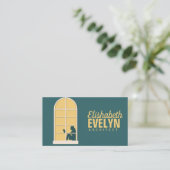 Fenster Frau lesen Buch Visitenkarte (Stehend Vorderseite)