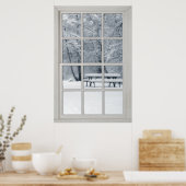 Fenster "Fresh Country Snow" mit Ansicht Poster (Küche)