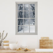 Fenster "Fresh Country Snow" mit Ansicht Poster (Küche)