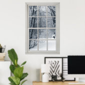 Fenster "Fresh Country Snow" mit Ansicht Poster (Heimbüro)