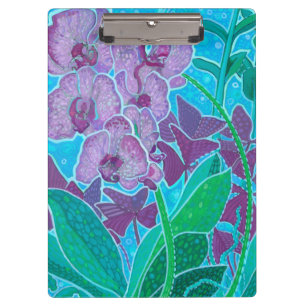 Fenster-Garten-Orchideen-Blumen-Blumen-Botanische Klemmbrett