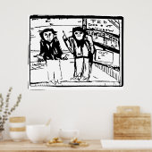 FENSTER "gefüttert RABATT" Poster (Küche)