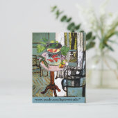 Fenster grün mit Goldfisch, Postkarte (Stehend Vorderseite)