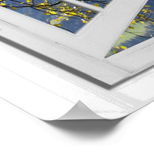 Fenster "Herbstlaub Berglage" Imitate im Herbst Poster (Ecke)