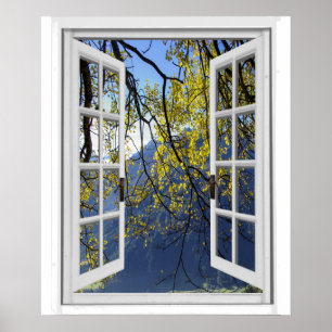 Fenster "Herbstlaub Berglage" Imitate im Herbst Poster