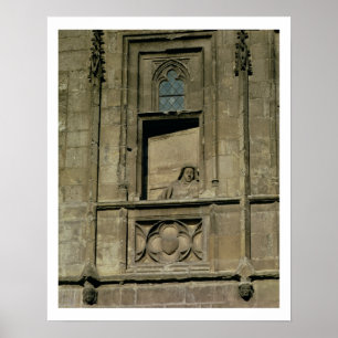 Fenster im Eingang mit einer Figur Poster