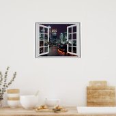 Fenster "Imitate der nächtlichen Stadt" Poster (Küche)