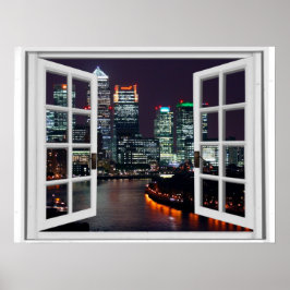 Fenster "Imitate der nächtlichen Stadt" Poster