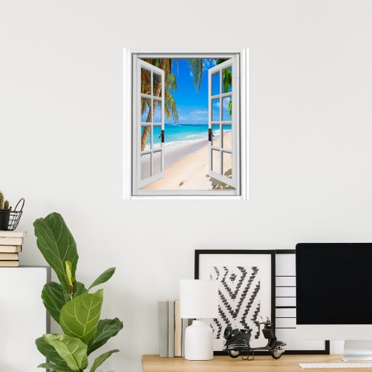Fenster "Imitate" für Strand und Ozean Poster (Heimbüro)
