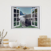 Fenster "Imitate Wasserfall" Poster (Küche)