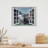 Fenster "Imitate Wasserfall" Poster (Küche)