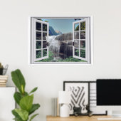 Fenster "Imitate Wasserfall" Poster (Heimbüro)