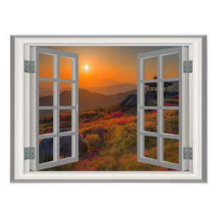 Fenster "Imitate zum Sonnenuntergang im koreanisch Fotodruck