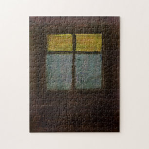 Fenster in Akryllisch auf Leinwand Tuch Puzzle