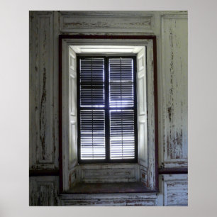 Fenster in Drayton Hall, Charleston Poster